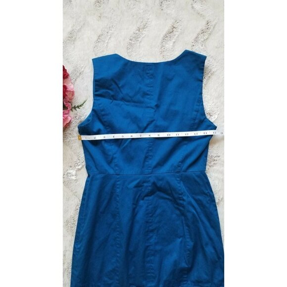 The Limited Blue Sleeveless Cotton Pencil Sheath Dress Size 2 - Picture 10 of 11